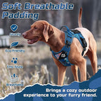 rabbitgoo Tactical Dog Harness for Large Dogs, No Pull Military Service Vest with Handle & Molle, Easy Control for Training Walking, Adjustable Reflective Straps, Blue Camo, XL