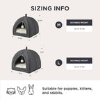 Bedsure Cat Beds for Indoor Cats - 2 in 1 Cat Cave House Tent for Kittens and Small Pets with Removable Washable Cushioned Pillow, Foldable Kitten Hideaway with Non-Slip Bottom, Dark Grey, 16 inches