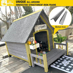 Aivituvin Dog House Outdoor Anti-Chewing Large Dog Log Cabin Weatherproof Outside Puppy Cage Indoor Dog Kennel
