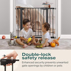 Cumbor 36" Extra Tall Baby Gate for Stairs, 29.7-40.6" Wide Dog Gate for Doorways, Pressure Mounted Auto-Close Pets Gates for Dogs Indoor, Durable Safety Child Gate, Mom's Choice Awards Winner, Black