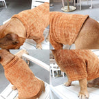 iChoue Pet Dog Winter Warm Sweater Clothes Turtleneck for English Bulldog Boston Terrier Corduroy Cold Weather Pullover Coat Shirt - Coffee/XLarge