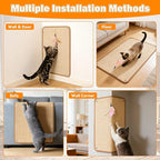 Homgaty Sisal Cat Scratcher Mat & Wall Scratchers for Indoor Cats - 23.6x15.7 Horizontal Floor Cat Scratch Rugs & Carpet Scratching Pad with Sticky Tapes, Durable Furniture Protector for Couch Sofas