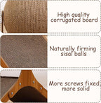 Rabbit Scratching Toys, Sisal Bunny Scratcher Ball and Scratch Cardboard Pad, Pet Enrichment Interactive Toy for Indoor Bunnies Ferrets Chinchillas Small Animals Boredom Breaker