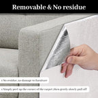Uranshin Trimmable Cat Scratch Mat pad Self-Adhesive Cat Scratching Post Carpet Covered 78.7"x15.8" Cat Tree Shelves Replacement Parts cat Furniture Protector for Couch Wall (Beige)