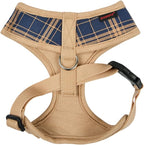 Puppia Corwin Dog Harness A (Over-The-Head) Fashionable Checkered Pattern Spring Summer Harness for Small and Medium Dogs, Navy, X-Large