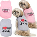 Parisian Pet 2 Pack Dog Shirts – 100% Cotton Shirts for Medium Dogs – Sleeveless I Love My Daddy & Daddy’s Girl Dog Clothes – Breathable Summer Pet Apparel - Stretchy and Stylish T Shirts for Dogs
