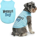 Parisian Pet Dog Shirt – 100% Cotton Shirts for Large Dogs – Blue Sleeveless Puppy Clothes – Lightweight and Breathable Dog Apparel – Boy Dogs Clothes - Stretchy Mommy’s Boy Pet Shirt