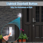 Saillong 1 Piece Lighted Doorbell Button, Wall Mounted Garage Door Opener Switch with LED Light Compatible with Most Wire Doorbell Chimes, Transformer, Ringer, Buzzers (White,White Light)
