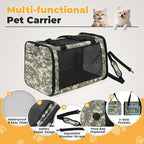 Cat Carrier Soft 25lbs Two Loading Pet Carriers Portable Small Dog Puppy Airline Approved Carrier with Side Pockets Foldable Portable for Outdoor Car Digital Grey