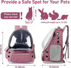 Pawstrip Cat Backpack Carrier with Large Space Bubble Window, Airline Approved Breathable Pet Carrier for Small Dogs Cats up to 15lbs, Foldable for Travel Hiking & Outdoor Use