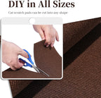 Uranshin Trimmable Cat Scratch Mat pad Self-Adhesive Cat Scratching Post Carpet Covered 78.7"x15.8" Cat Tree Shelves Replacement Parts cat Furniture Protector for Couch Wall (Brown)