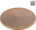 Round Cat Scratcher Refill 10 inch Diameter 3/5 Inch Thickness Circle Scratcher Replacement Scratcher Pads for Indoor Cats Scratching Cardboard (1 Pc)