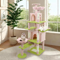 Adorable Flower Cat Tree Tower – Multi-Level Cat House with Cozy Condo, Scrat Ching Posts, Hammock & Play Perch for Indoor Cats, Large Top Perch, Hammock, Tall Pet Climbing Stand (Pink 71”)