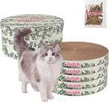 CSR1012J Kate 12 Inch Cardboard Cat Scratcher Pads with Box & Catnip, Reversible Heavy-Duty Scratch Boards for Cats, Furniture Protection, Nature Cat Pattern, Green, 5-Pack