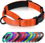 Martingale Collar for Dogs with Quick Release Buckle, Reflective Soft Padded & Escape Proof, Adjustable Nylon Dog Collars for Training & Daily Walking (Orange,XS)