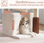 Small Cat Tree with Large Hammock and Cute Flower Cat Tree with Scratching Post for Indoor Cats