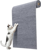 Navaris Scratch Mat Roll - Adhesive DIY Climbing Cat Scratcher for Furniture - Cut to Fit Cat Couch & Wall Scratchers for Indoor Cats - Self-Adhesive Scratching Carpet Pad - Gray