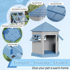 Fancyango Sturdy Dog House Indoor Outdoor for Small Medium Dogs, Weatherproof Puppy Shelter with Elevated Floor & Air Vents, Easy Clean and Assemble (Blue, 36.61" L x 29.5" W x 37.4" H)