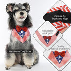 FUAMEY Dog Tuxedo American Flag for Small Dogs,Dog Formal Suit Dogs Attire Pet Bow Tie Puppy Party Costumes Cat Tux Outfits Pets Bandana Cosplay Adjustable Bowties 4th of July Independence Day XS