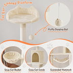 Topeakmart Cat Tower for Indoor Cats 63.5inch, Cat Furniture Condo with Scratching Posts as Kitten Activity Center