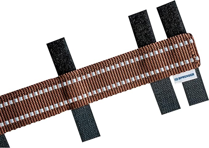 Herm Sprenger Brown Reflective Nylon Cover for Ultra-Plus Pinch Dog Collar for Small Medium Large Dogs Durable Protector for Dog Training Prong Collar (19in (47.5cm))