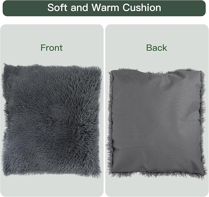 Medium Dog House Soft Indoor (Int 26x24x20in/Ext 28x26x28in) for Beagle, Shiba Inu, Boston Terrier, Cocker Spaniel, Medium Pet House with Soft Cushion, Oxford Fabric, Gray