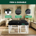 FXW Homeplus Unleashed Indoor Dog Playpen - Stress-Free and Safe Play, Heavy Duty 32 Inch 8 Panels with Playpen Cover for Small and Medium Dogs, White│Patented