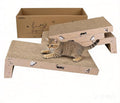 Cat Scratcher with Box, 4 High-Density Corrugated Boards (2 Flat & 2 L-Shaped Scratching Pads), Corrugated Cardboard Scratch Pad, 1.4in Thick L Scratchers for Kittens with Catnip