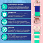 Jelly Waterproof Martingale Dog Collar, No Pull Nylon Collar with Alloy Metal Buckle & D-Ring for Outdoor Training and Walking, Anti Pull, Escape Free, One Time Adjustment - Turquoise & Blue, L