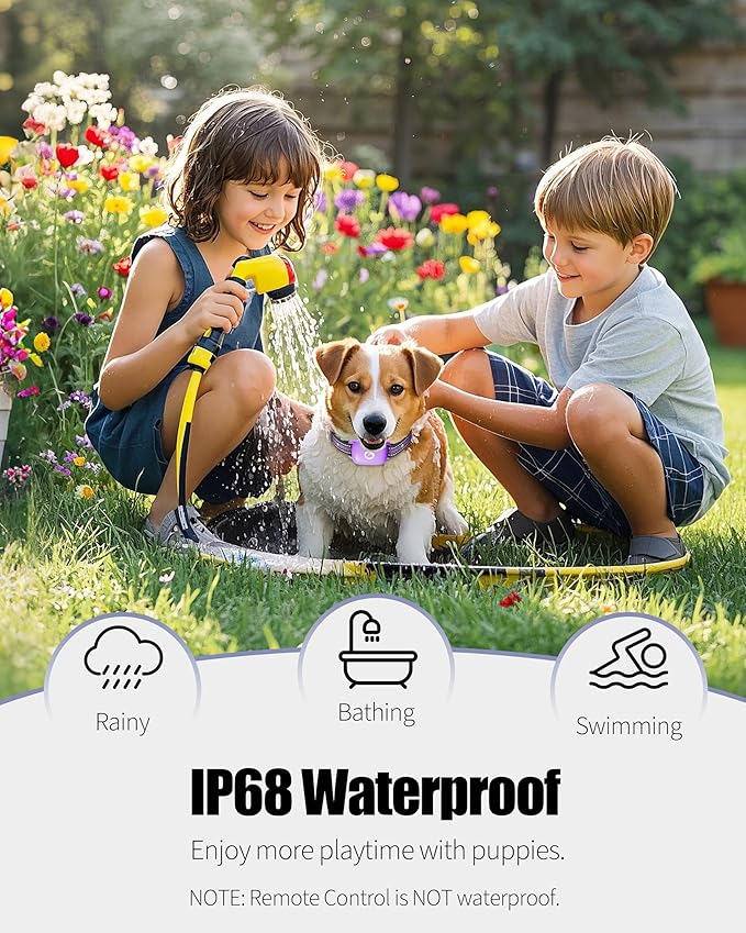 Dog Shock Collar with Remote Control - Rechargeable Training Collar for Dogs, Beep/Vibration/Shock, Security Lock, 2600FT Range IP68 Waterproof Electric Collar for 10-120lbs All Breeds, Purple