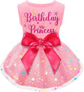 Dog Birthday Dress Dog Dress with Bowknot Tulle Birthday Princess Pet Clothes for Small Medium Large Dogs Girls Boys Cats Outfit Apparel