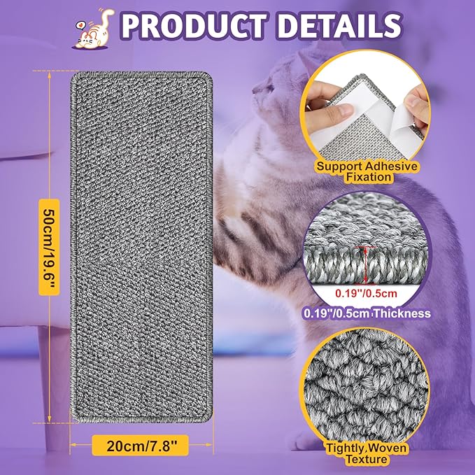 Door Protector from Cat Scratching 19.6" x 7.8" Cat Wall Corner Scratcher, Anti Scratch Door Frame Furniture Protector for Indoor Cats