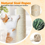 Topeakmart Cat Tree 57in, Multi Level Cat Tower with Basket & Condo & Scratching Post & Padded Perch & Extended Platform & Fur Ball