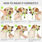 Weesiber Soft Dog Head Collar - Adjustable Dog Head Harness, Padded No Pull Head Halter Collar with Reflective Safety Strip for Training and Walking(Green,M)