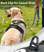 Joytale No Pull Dog Harness for Extra Large Dogs, Reflective Pet Vest with Front Clip, Adjustable Soft Padded Harnesses with Easy Control Handle for Training and Walking, Gray, XL