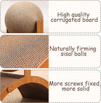 Rabbit Scratch Toys, Natural Sisal Bunny Scratching Cardboard Pad and Scratcher Ball, 2-in-1Pet Enrichment Interactive Toy for Indoor Bunnies Ferrets Chinchillas Small Animals Boredom Breaker