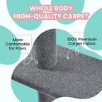 Max & Marlow Cat Tree Floor to Ceiling Cat Tower Height 95-108" Adjustable Kitten Tree Tall Climbing Tree with Carpet Scratching Post and Mat Cat Pole for Indoor Cats,Light Grey