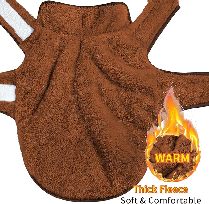 Malier Dog Winter Coat, Reversible Fleece Dog Cold Weather Coats, Windproof Warm Snow Puppy Jacket Vest Pet Clothes for Small Medium Large Dogs (Brown, X-Small)