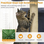 PETSITE 19.5-inch Small Cat Tree, with Sisal Scratching Post, Interactive Hanging Ball, Comfy Condo, and Spacious Top Perch, Ideal for Indoor Cats and Kittens (Dark Grey)
