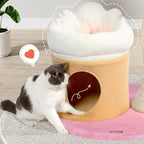 KAMABOKO 52.4" Flower Cat Tree, Cute Cat Tree House for Indoor Cats, Cloud Cats Tree Tower with Cat Condo, Sisal Scratching Posts, Hanging Toys for Playing