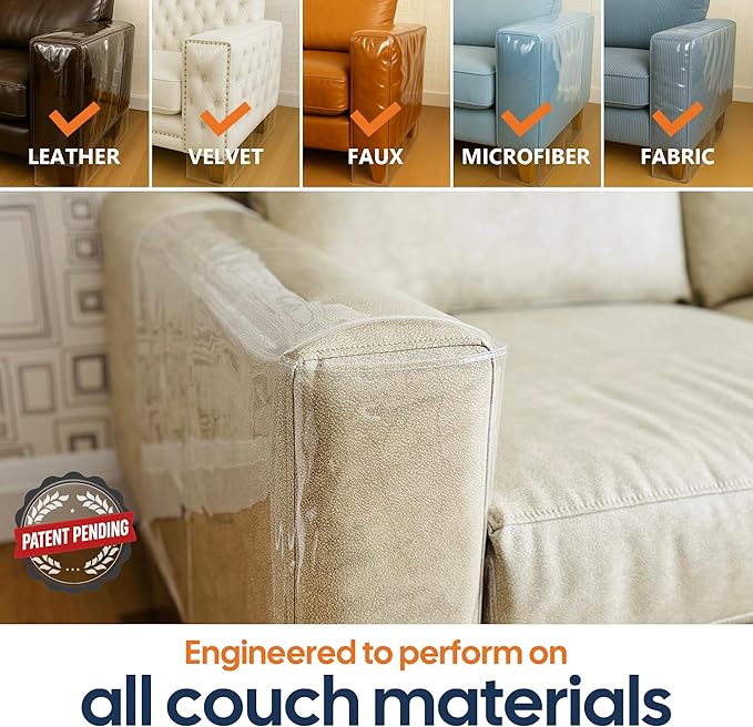 Cat Scratch Furniture Protector, Couch Arm Covers, Furniture Protectors from Cats Scratching, Sofa Arm Covers, One Sided Anti-Scratching Sticky Tape, Cat Scratch Deterrent - Model 1a