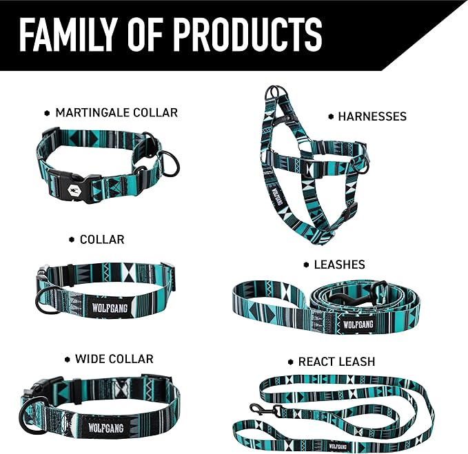 Wolfgang Heavy Duty, Adjustable Dog Collar with Quick Release Nylon Buckle for Walking & Training, WesternSky Print, Small