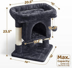 Yaheetech 23.5in Cat Tree Tower, Cat Condo with Sisal-Covered Scratching Posts, Cat House Activity Center Furniture for Kittens, Cats and Pets - Black