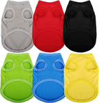 Paiaite 6 Pieces Plain Dog Shirt Sleeveless Puppy Cotton Dog Shirts Breathable Pet Apparel Tank Top Colorful Puppy Sweatshirt Clothes for Small Medium Dogs M