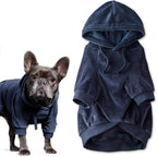Cooper II Organic Cotton Velour Dog Hoodie Pet Coat for Small, Medium and Large Dogs, Navy, XX-Small (4-7 lbs)
