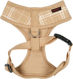Puppia Corwin Dog Harness A (Over-The-Head) Fashionable Checkered Pattern Spring Summer Harness for Small and Medium Dogs, Beige, Small