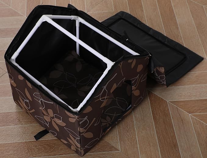 Cat Houses for Outdoor Cats Outdoor Houses for Feral Cats Cat House with Weatherproof Canvas Roof Stray Shelter (Brown, Medium-Houses)