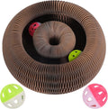 Magic Organ Cat Scratcher Toy with 2 Bell Balls - Interactive Transformable Cat Scratching Board, Foldable Corrugated Cardboard Track Toy for Indoor Cats & Kittens