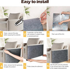 Cat Scratch Mat - 78.74"x15.74" Self-Adhesive Anti Scratching Pad for Couch, Trimmable DIY Cat Sofa Furniture Wall Cat Tower Protector, Replacement Pads for Pet Couch Protector from Claws Light Gray
