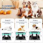 Dog Playpen,Pet Playpen,Foldable Dog Cat Playpens,Portable Exercise Kennel Tent Crate,Water-Resistant Breathable Shade Cover, Indoor Outdoor Travel Camping Use for Small Animals with Carrying Case(M)
